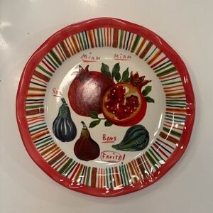 Anthropologie Nathalie Lete Pomegranate Miam Les Bons Fruit Dinner Plate